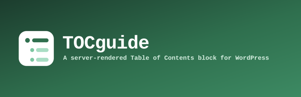 TOCguide WordPress.org plugin banner